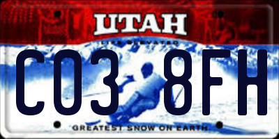 UT license plate C038FH