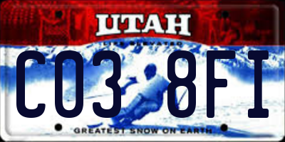 UT license plate C038FI