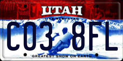 UT license plate C038FL