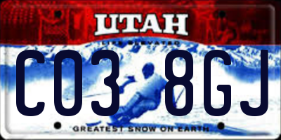 UT license plate C038GJ