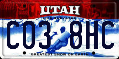 UT license plate C038HC