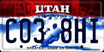 UT license plate C038HI