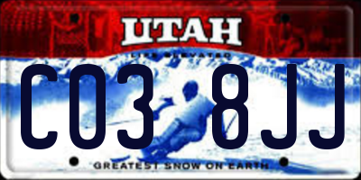 UT license plate C038JJ