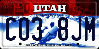 UT license plate C038JM