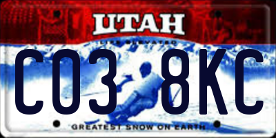 UT license plate C038KC