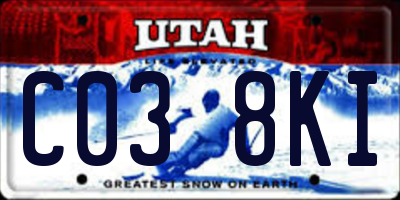 UT license plate C038KI
