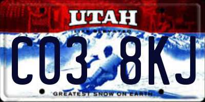 UT license plate C038KJ