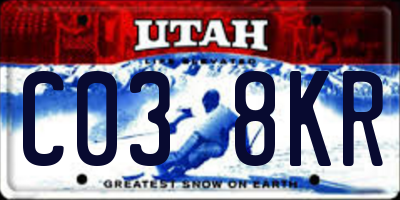 UT license plate C038KR