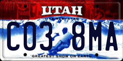 UT license plate C038MA