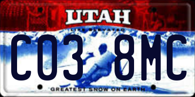 UT license plate C038MC