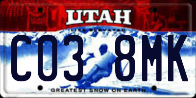 UT license plate C038MK