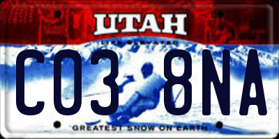 UT license plate C038NA
