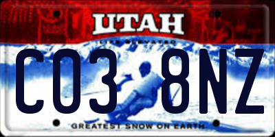 UT license plate C038NZ