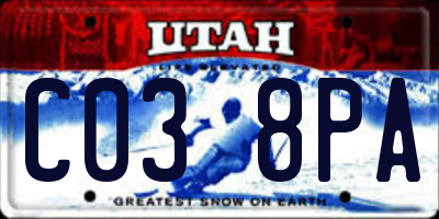 UT license plate C038PA