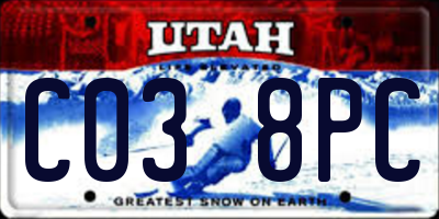 UT license plate C038PC