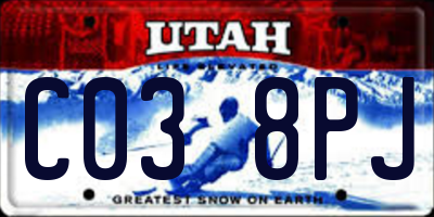 UT license plate C038PJ