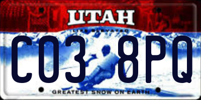 UT license plate C038PQ