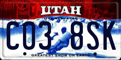 UT license plate C038SK