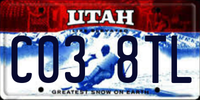UT license plate C038TL
