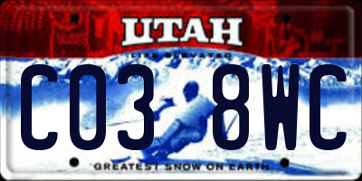 UT license plate C038WC