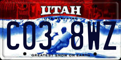 UT license plate C038WZ