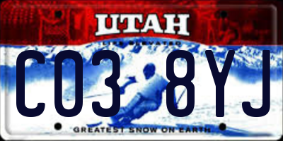 UT license plate C038YJ