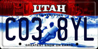 UT license plate C038YL