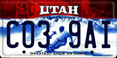 UT license plate C039AI