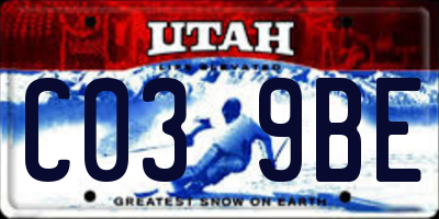 UT license plate C039BE