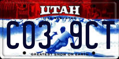 UT license plate C039CT