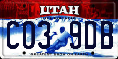 UT license plate C039DB