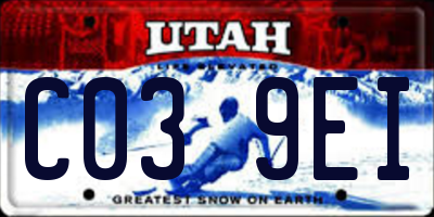 UT license plate C039EI