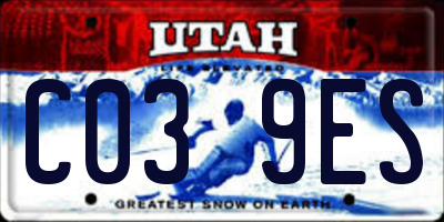 UT license plate C039ES