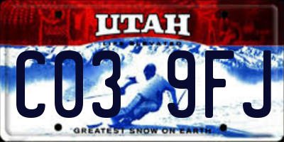 UT license plate C039FJ