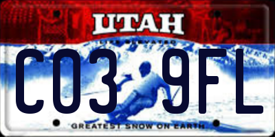 UT license plate C039FL