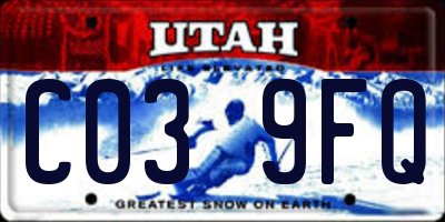 UT license plate C039FQ