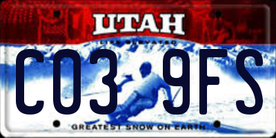 UT license plate C039FS