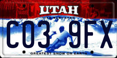 UT license plate C039FX