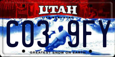 UT license plate C039FY