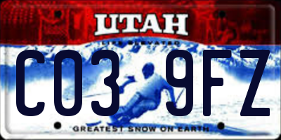 UT license plate C039FZ