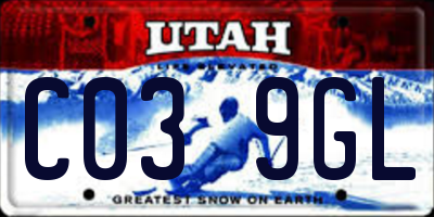 UT license plate C039GL