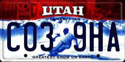 UT license plate C039HA