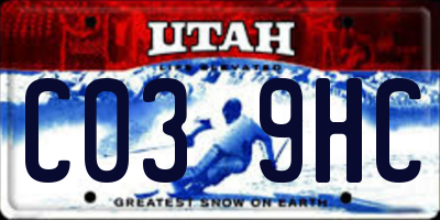 UT license plate C039HC