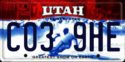UT license plate C039HE