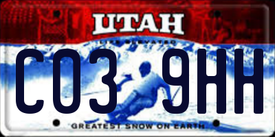 UT license plate C039HH