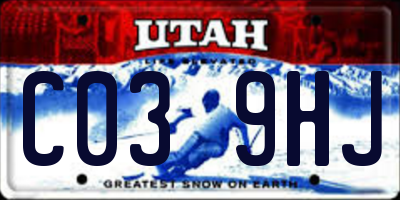 UT license plate C039HJ
