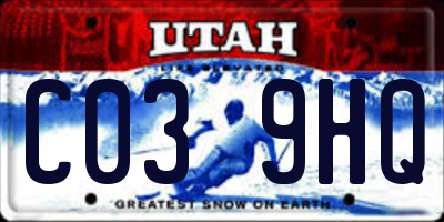 UT license plate C039HQ