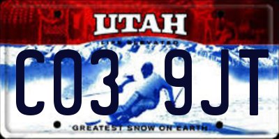 UT license plate C039JT