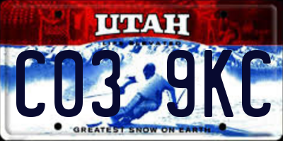 UT license plate C039KC
