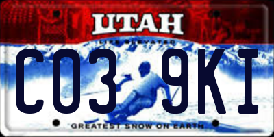 UT license plate C039KI